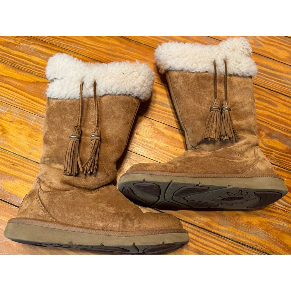 UGG Plumdale Chestnut Side Tassel Tall Boots Size 6‎
